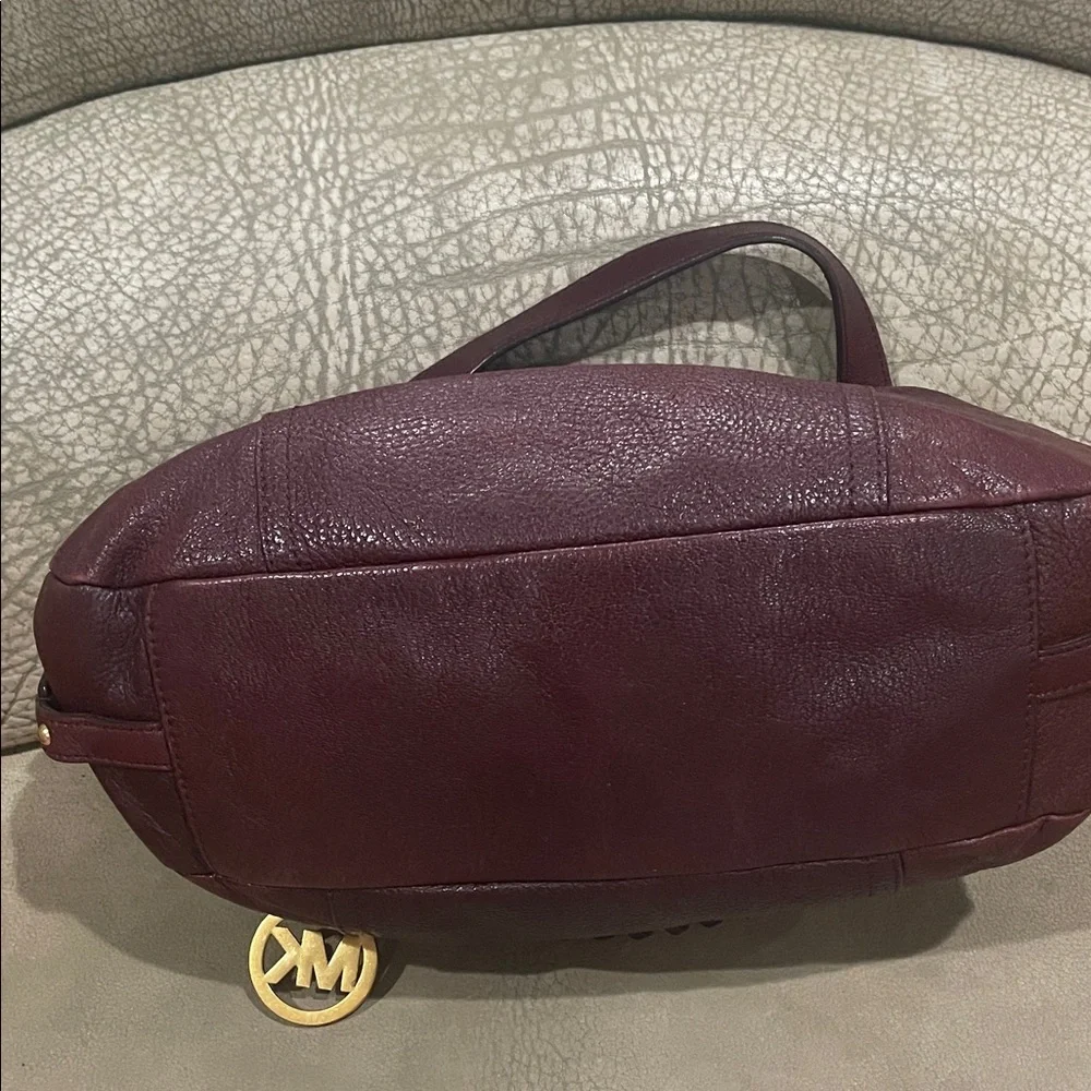 Michael Kors Burgundy Satchel with Gold Accents - Picture 5 of 9